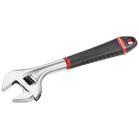 Facom adjustable wrench with black and red grip, side angle, SKU 101_12G, photography.