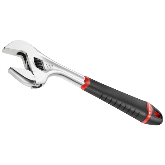 Facom adjustable wrench 101.15GPB with black and red ergonomic handle, side view on white background.