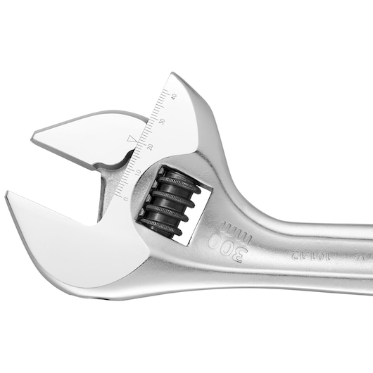 Photo of Facom adjustable wrench 101_15, 300 mm, close-up side view on white background showing measurement scale.