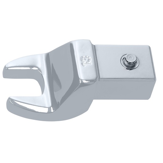 Facom 11_13 chrome open-end wrench head, square drive adapter, product photography on white background.