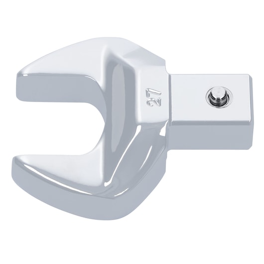 Photo of Facom 11_27 chrome open-end crowfoot wrench head, 27 mm size, tool on white background.