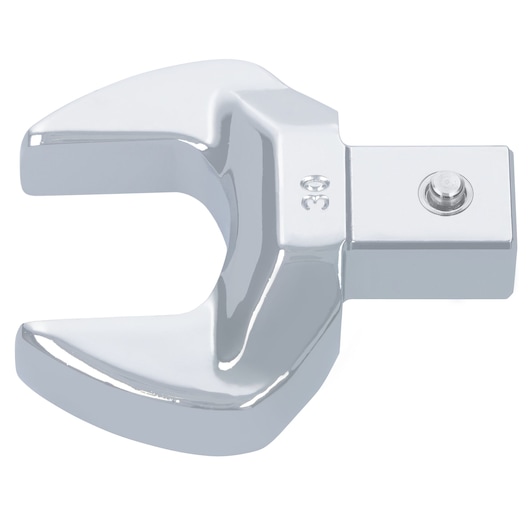Facom 11_30 open-end spanner head, chrome finish, photographed on white background, tool accessory.