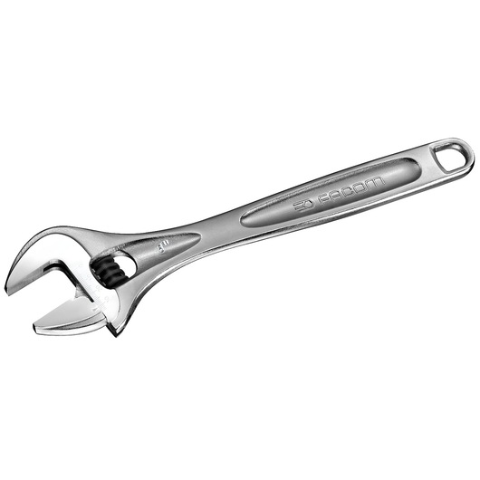 Photo of Facom adjustable wrench, SKU 113A_6C, silver hand tool on white background, side angle.