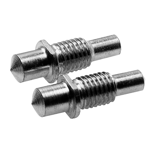 Facom 117E1 metal pointed threaded pins set, side angle on white background.