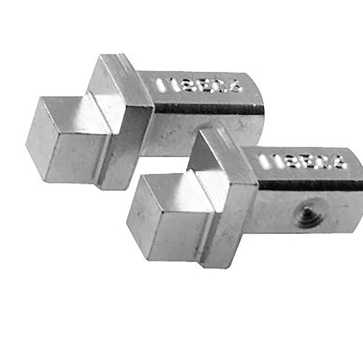 Photo of two Facom 118_EC8 square drive adapters in chrome finish on white background, tool accessories category.