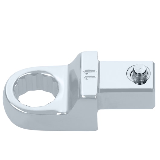 Facom 12_11 chrome-finish box end wrench adapter, side angle, tool photography.