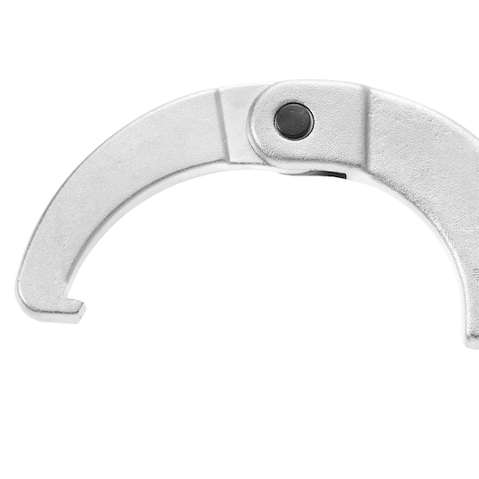 Facom 125A_80 silver hook spanner, top angled view on white background.