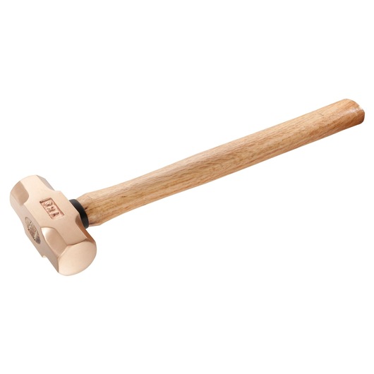 Facom 1261H_180SR hammer with copper head and wooden handle, angled side view on white background.