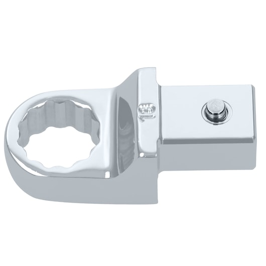 Facom chrome finish socket wrench adapter, SKU 13_18, photography, side angle on white background.