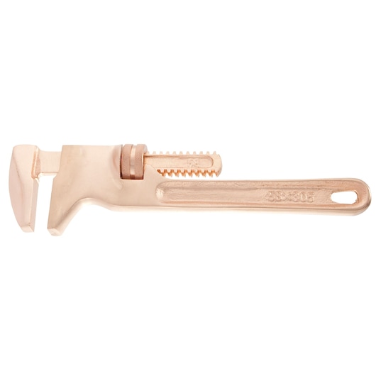 Facom 134A_8SR adjustable copper-colored pipe wrench, side angle on white background.
