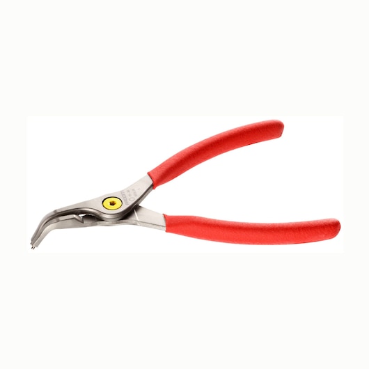Facom 167A18 bent nose pliers with red handles, side view, on white background.
