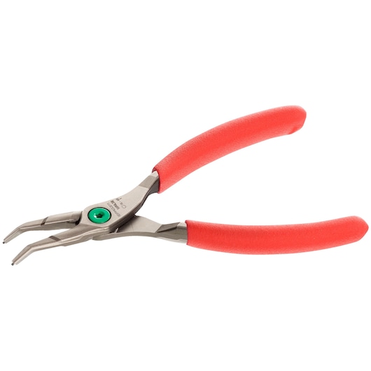 Facom 169A23 bent nose pliers with red handles, tool category, side angle on white background.