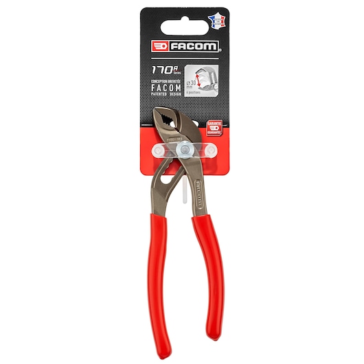 Facom 170A_18PB adjustable pliers with red handles, front view on white background.
