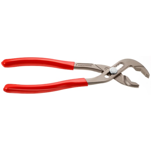 Facom 170A_25 water pump pliers with red handles, side angle on white background.