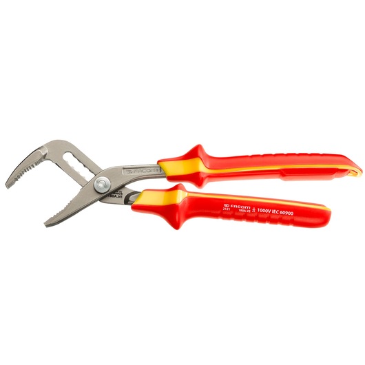 VDE long nose multigrip high performance plier bi material handle, 250 mm