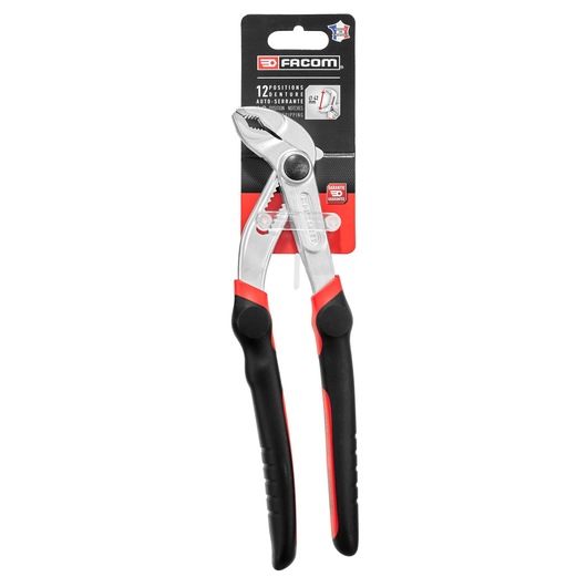 Facom 181A_25CPEPB water pump pliers with black and red handles, packaging front view.