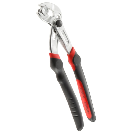Facom 181A_25CPE adjustable pliers with black and red grips, shown at angled view on white background.