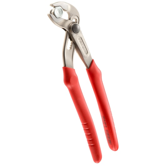 Facom 181A_25G adjustable pliers with red handles, side angle, white background.