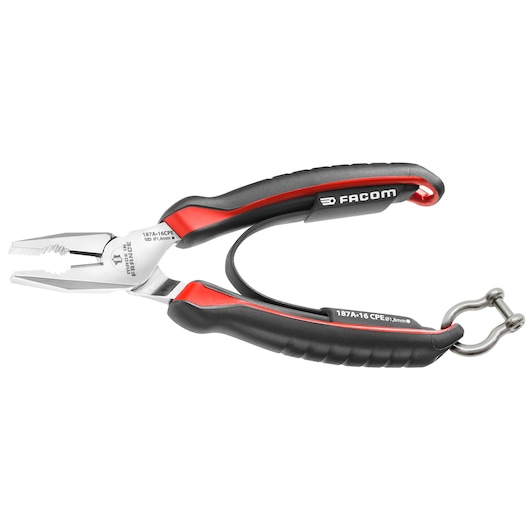 Facom pliers SKU 187_16CPESLS with black and red handles, studio angle, on white background.
