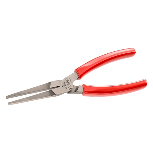 Facom 188A_20G long nose pliers with red handles, side angle, on white background.