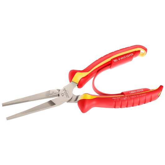 VDE flat nose pliers, 200 mm