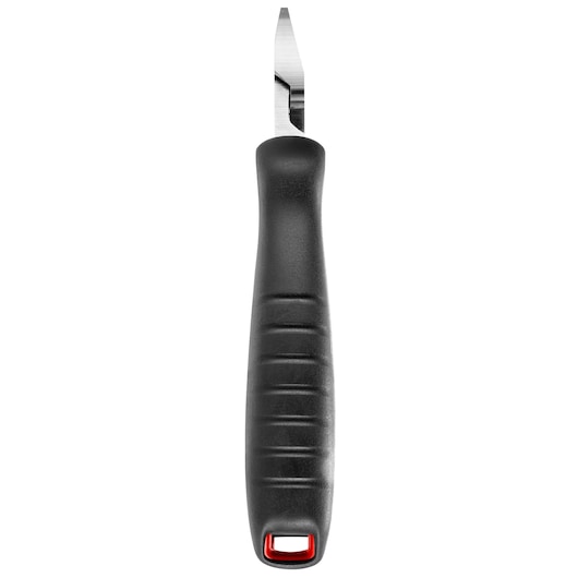 Facom 192A16CPE electrician's stripping knife with black ergonomic handle and stainless steel blade, front angle.