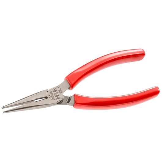 Facom long nose pliers with red handles, SKU 193A_16G, tool category, side angle photo on white background.
