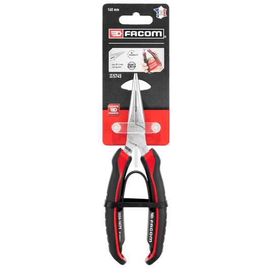 Short half-round nose plier, 160 mm