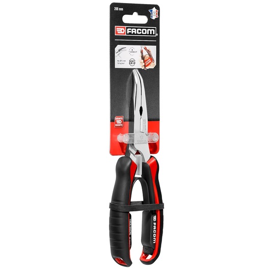 Long half-round 40° bent nose pliers, 200 mm
