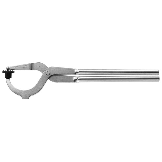Facom 196_TS silver hose clamp pliers, straight handles, side view, on white background.