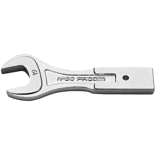 Facom 19 mm open-end wrench with chrome finish, SKU 20_19, product shown on white background, side view.