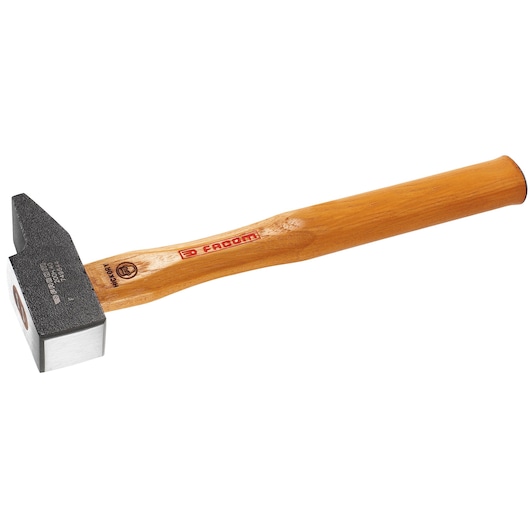 Facom 200H.36PB hammer with wooden handle, angled side view on white background.