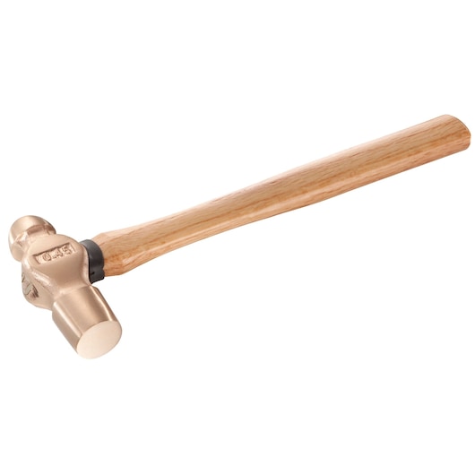 Facom 202H_2SR bronze sledge hammer with wooden handle, product side view, white background.