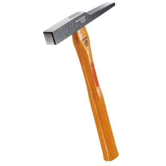 Facom 203H_16 chisel hammer with wooden handle, side angle, white background.