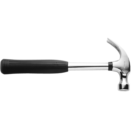 Facom 204 claw hammer with black textured handle, side view, white background.
