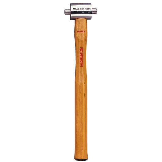 Facom SKU 207A50 cross-peen hammer with wooden handle, front angle, on white background.