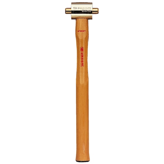 Facom hammer with wooden handle, model 208A_40A, front angle on white background.
