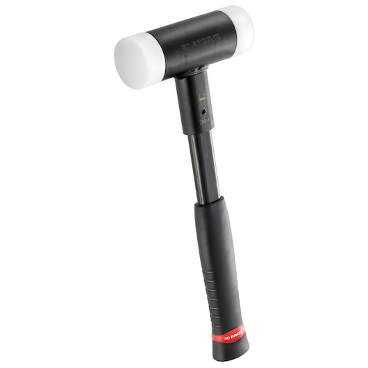 Facom 212A_40 black and white rubber mallet, angled view, with ergonomic grip handle.