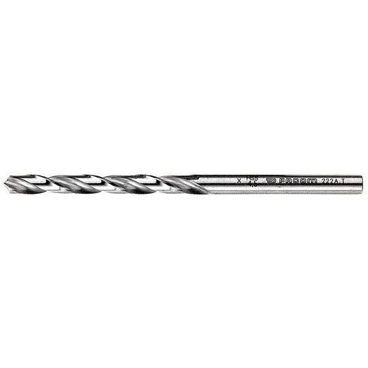 Side view photo of Facom 222A_T5_5 metal twist drill bit with engraved branding, isolated on white background.