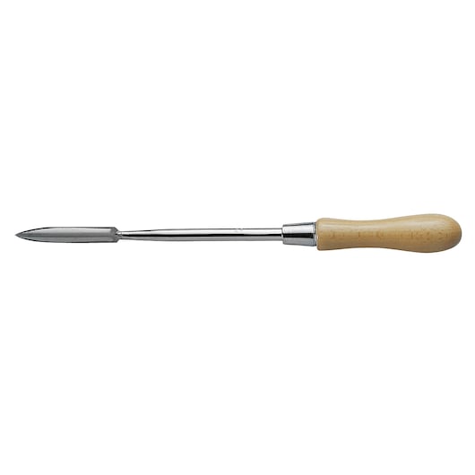 Facom 231 reamer with wooden handle and metal shaft, side view on white background.
