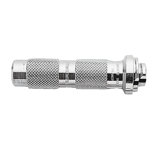 Facom 245A_M1 knurled chrome socket adapter side view on white background.