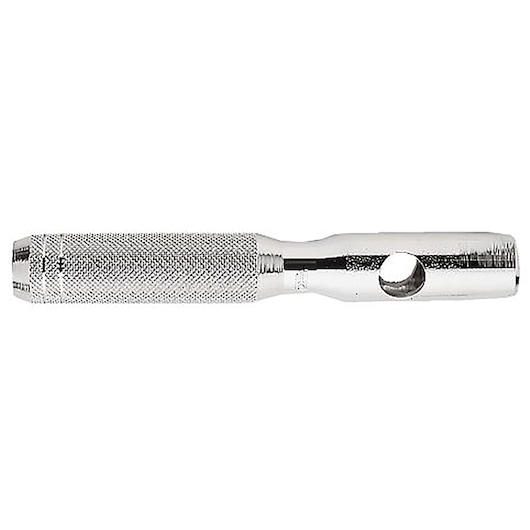 Facom 245A_M4 metal tap wrench with knurled handle, side view on white background.