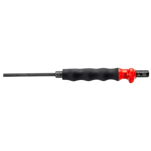 Facom 249_G3 hex driver with black and red ergonomic handle, side view, photography category.