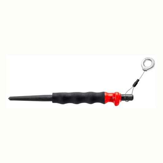 Facom 255_G8SLS tapered punch with black ergonomic grip and red handle, side angle, white background.