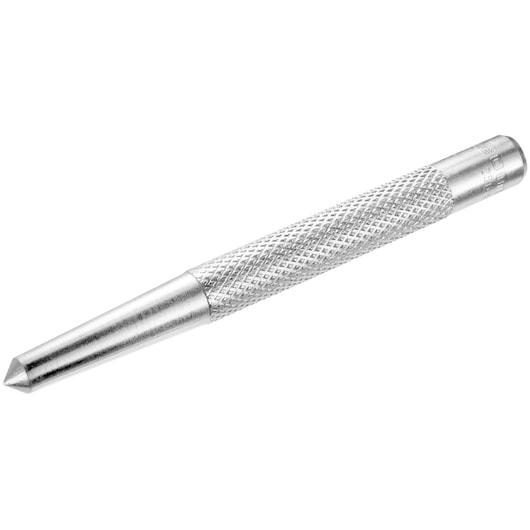 Facom 256_10 steel center punch tool with knurled handle, side angle on white background.