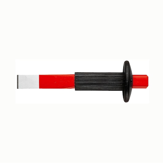 Facom 263_P30 insulated flat chisel with red and white blade and black handle, side view.