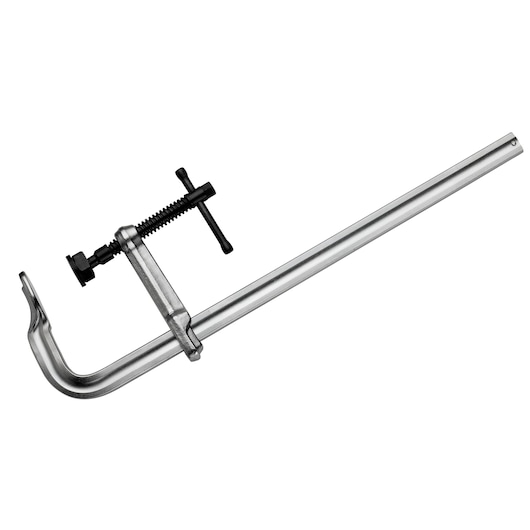Facom steel bar clamp with black screw handle, side view, SKU 275800.