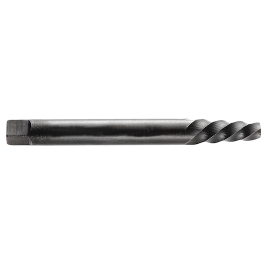 Facom 285_25 screw extractor tool, black steel, spiral flute, side view on white background.