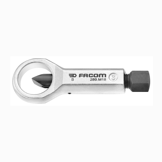 Facom bolt extractor tool SKU 289_M24, metallic finish, side angle on white background.