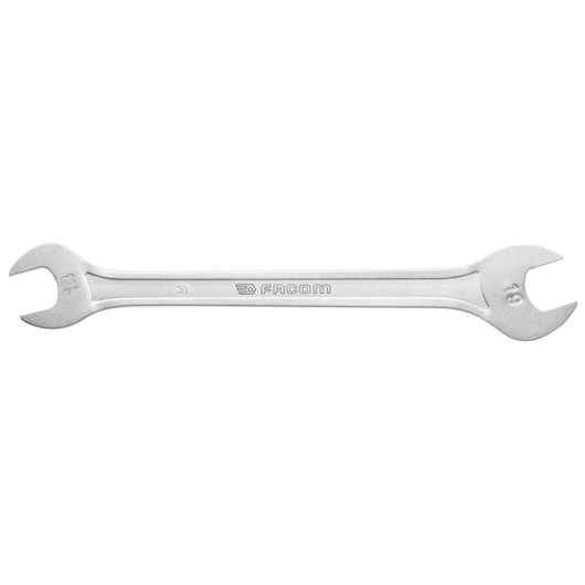 Facom double open-end wrench size 14x15, SKU 31_14X15, silver finish, product photography, top view on white.